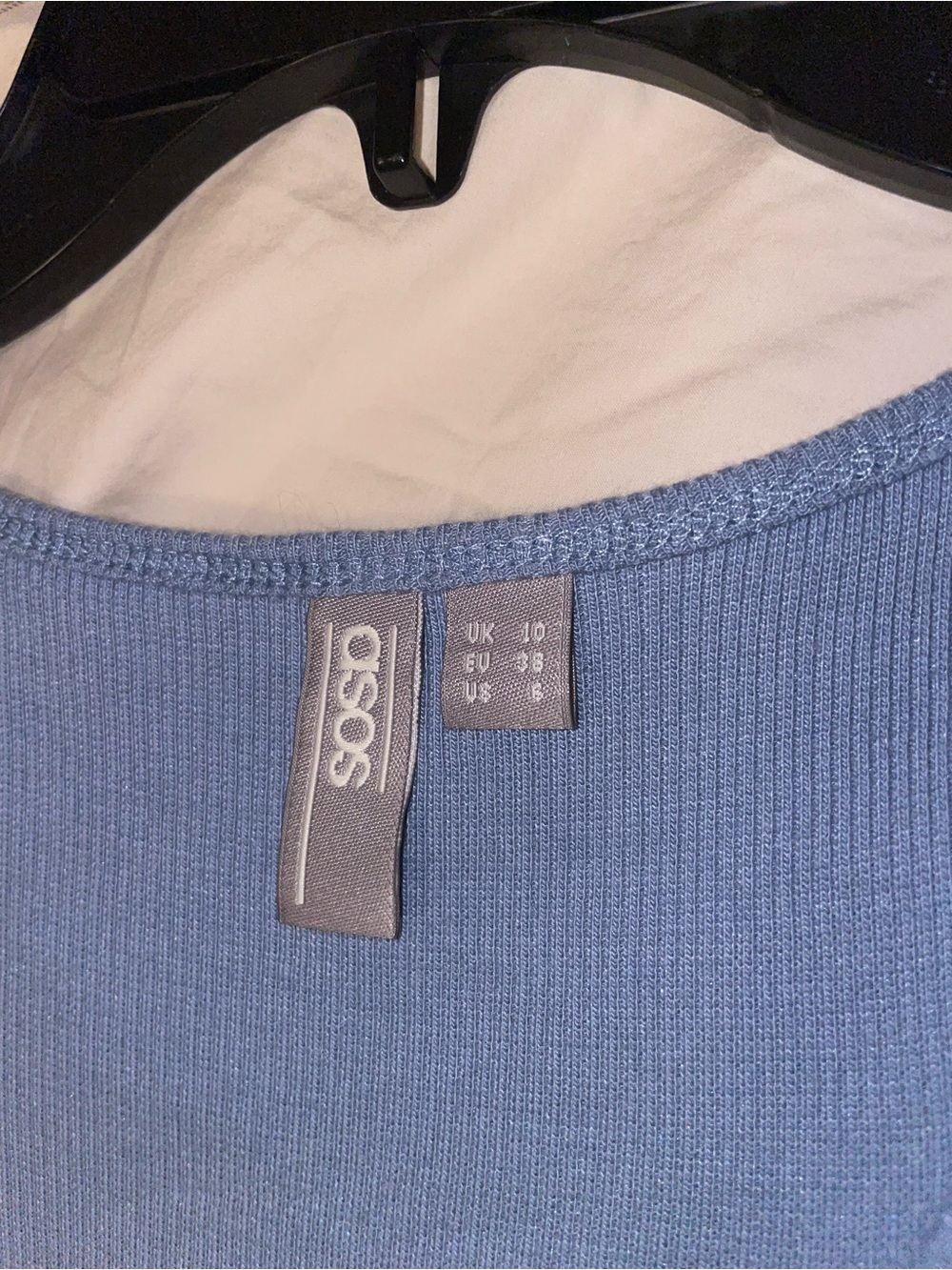 ASOS Light Blue Ribbed V-Neck Bodysuit - Picture 2 of 4